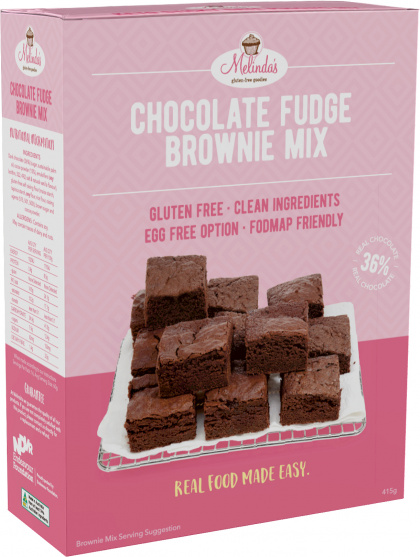 Melindas Choc Fudge Brownie  Pre-Mix 415gm