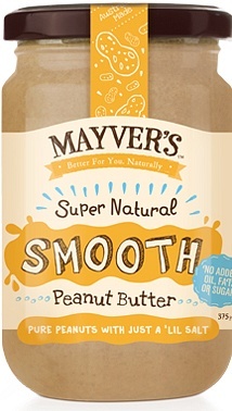 Mayvers Super Natural Smooth Peanut Butter  375g